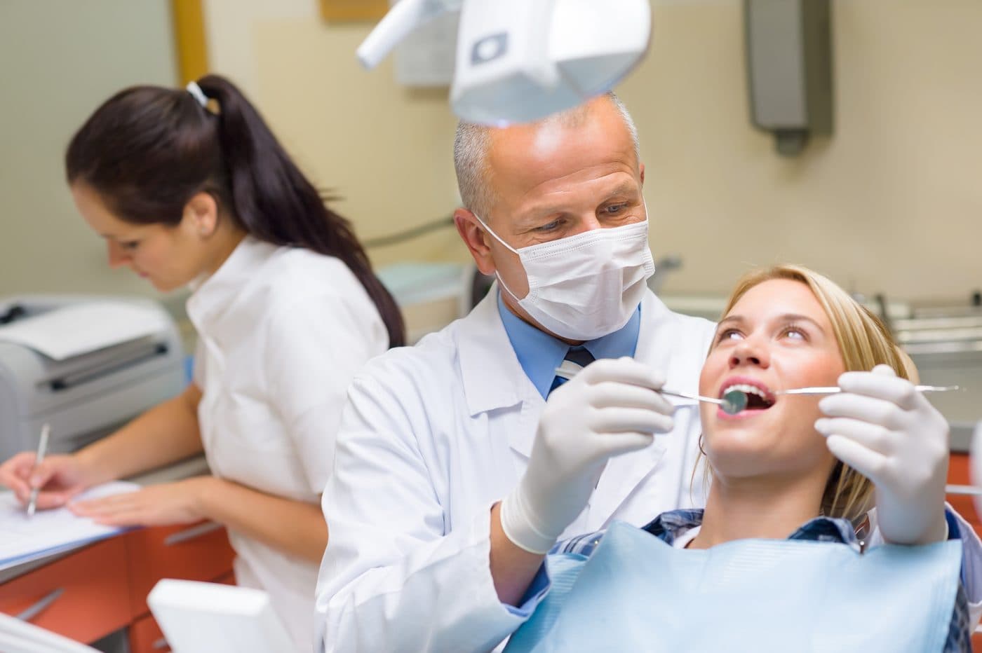 Dentist treating a patient